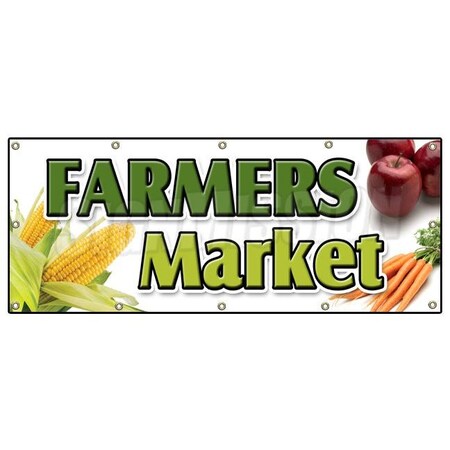 Signmission FARMERS MARKET BANNER SIGN produce fruit vegetables fresh tomatoes B-120 Farmers Market